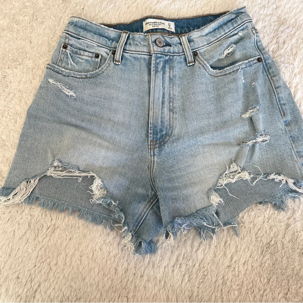 Abercrombie & Fitch Light Blue Jean Shorts - Picture 2 of 4